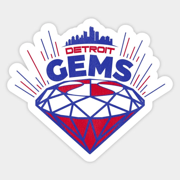 Defunct Detroit Gems Basketball Team Sticker by Defunctland